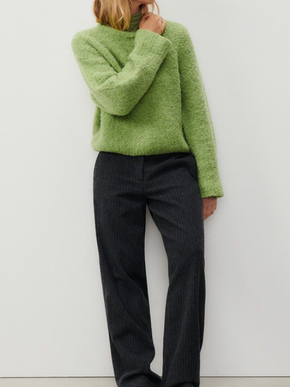 American Vintage Women's Zolly Jumper Wool Sweater in Spring Green Size XS/S